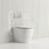 Lukka Procida Rimless Wall Faced Toilet with Sigma8 Inwall Cistern & Sigma Buttons - Gloss White