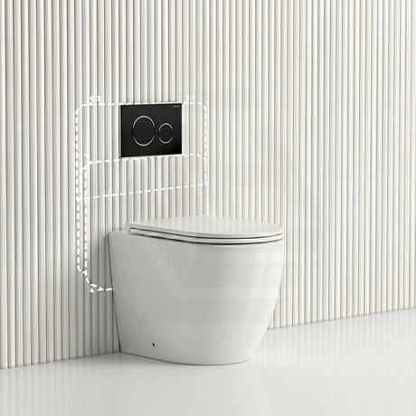 Lukka Procida Rimless Wall Faced Toilet with Sigma8 Inwall Cistern & Sigma Buttons - Gloss White