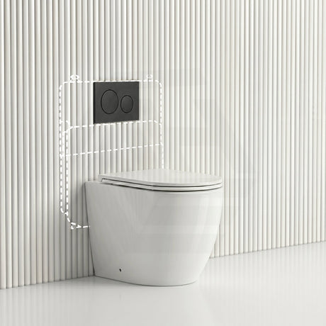 Lukka Procida Rimless Wall Faced Toilet with Sigma8 Inwall Cistern & Sigma Buttons - Gloss White