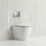 Lukka Procida Rimless Wall Faced Toilet with Sigma8 Inwall Cistern & Sigma Buttons - Gloss White