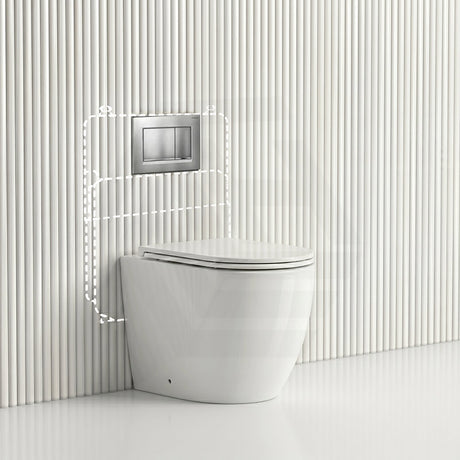 Lukka Procida Rimless Wall Faced Toilet with Sigma8 Inwall Cistern & Sigma Buttons - Gloss White