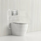 Lukka Procida Rimless Wall Faced Toilet with Sigma8 Inwall Cistern & Sigma Buttons - Gloss White