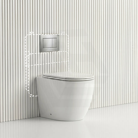 Lukka Procida Rimless Wall Faced Toilet with Sigma8 Inwall Cistern & Sigma Buttons - Gloss White