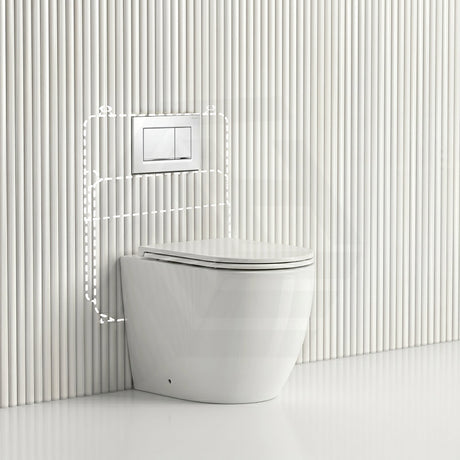Lukka Procida Rimless Wall Faced Toilet with Sigma8 Inwall Cistern & Sigma Buttons - Gloss White