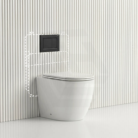 Lukka Procida Rimless Wall Faced Toilet with Sigma8 Inwall Cistern & Sigma Buttons - Gloss White