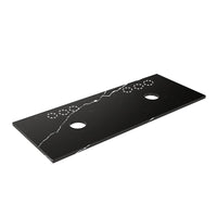 Lukka 20mm Thick Calacatta Night Zero Silica Engineer Stone Top with Center Waste Hole,  12 /10/2 O'clock Semi Drilled Tap Hole Available 605-1505mm
