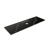 Lukka 20mm Thick Calacatta Night Zero Silica Engineer Stone Top with Center Waste Hole,  12 /10/2 O'clock Semi Drilled Tap Hole Available 605-1505mm
