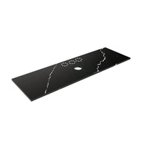 Lukka 20mm Thick Calacatta Night Zero Silica Engineer Stone Top with Center Waste Hole,  12 /10/2 O'clock Semi Drilled Tap Hole Available 605-1505mm