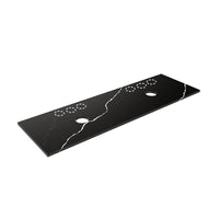 Lukka 20mm Thick Calacatta Night Zero Silica Engineer Stone Top with Center Waste Hole,  12 /10/2 O'clock Semi Drilled Tap Hole Available 605-1505mm