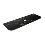 Lukka 20mm Thick Calacatta Night Curved Edge Zero Silica Engineer Stone Top with Center Waste Hole,  12 /10/2 O'clock Semi Drilled Tap Hole Available 605-1805mm