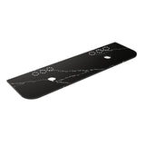 Lukka 20mm Thick Calacatta Night Curved Edge Zero Silica Engineer Stone Top with Center Waste Hole,  12 /10/2 O'clock Semi Drilled Tap Hole Available 605-1805mm
