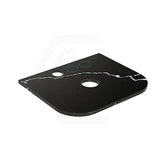 Lukka 20mm Thick Calacatta Night Curved Edge Zero Silica Engineer Stone Top with Center Waste Hole,  12 /10/2 O'clock Semi Drilled Tap Hole Available 605-1805mm