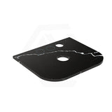 Lukka 20mm Thick Calacatta Night Curved Edge Zero Silica Engineer Stone Top with Center Waste Hole,  12 /10/2 O'clock Semi Drilled Tap Hole Available 605-1805mm