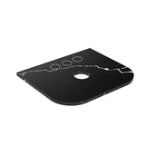 Lukka 20mm Thick Calacatta Night Curved Edge Zero Silica Engineer Stone Top with Center Waste Hole,  12 /10/2 O'clock Semi Drilled Tap Hole Available 605-1805mm
