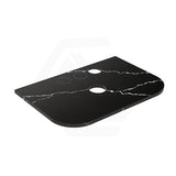 Lukka 20mm Thick Calacatta Night Curved Edge Zero Silica Engineer Stone Top with Center Waste Hole,  12 /10/2 O'clock Semi Drilled Tap Hole Available 605-1805mm