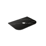 Lukka 20mm Thick Calacatta Night Curved Edge Zero Silica Engineer Stone Top with Center Waste Hole,  12 /10/2 O'clock Semi Drilled Tap Hole Available 605-1805mm