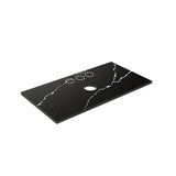 Lukka 20mm Thick Calacatta Night Zero Silica Engineer Stone Top with Center Waste Hole,  12 /10/2 O'clock Semi Drilled Tap Hole Available 605-1505mm