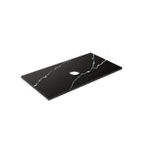 Lukka 20mm Thick Calacatta Night Zero Silica Engineer Stone Top with Center Waste Hole,  12 /10/2 O'clock Semi Drilled Tap Hole Available 605-1505mm