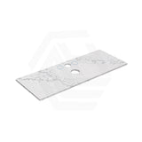 Lukka 20mm Thick Calacatta White Zero Silica Engineer Stone Top with Center Waste Hole,  12 /10/2 O'clock Semi Drilled Tap Hole Available 605-1505mm