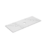 Lukka 20mm Thick Calacatta White Zero Silica Engineer Stone Top with Center Waste Hole,  12 /10/2 O'clock Semi Drilled Tap Hole Available 605-1505mm