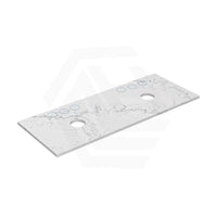 Lukka 20mm Thick Calacatta White Zero Silica Engineer Stone Top with Center Waste Hole,  12 /10/2 O'clock Semi Drilled Tap Hole Available 605-1505mm