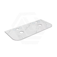 Lukka 20mm Thick Calacatta White Curved Edge Zero Silica Engineer Stone Top with Center Waste Hole,  12 /10/2 O'clock Semi Drilled Tap Hole Available 605-1805mm