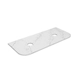 Lukka 20mm Thick Calacatta White Curved Edge Zero Silica Engineer Stone Top with Center Waste Hole,  12 /10/2 O'clock Semi Drilled Tap Hole Available 605-1805mm