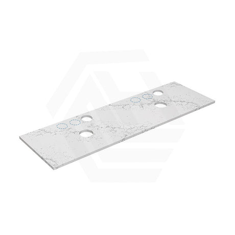 Lukka 20mm Thick Calacatta White Zero Silica Engineer Stone Top with Center Waste Hole,  12 /10/2 O'clock Semi Drilled Tap Hole Available 605-1505mm