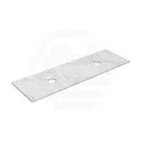 Lukka 20mm Thick Calacatta White Zero Silica Engineer Stone Top with Center Waste Hole,  12 /10/2 O'clock Semi Drilled Tap Hole Available 605-1505mm
