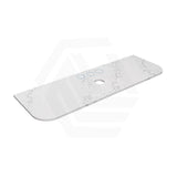 Lukka 20mm Thick Calacatta White Curved Edge Zero Silica Engineer Stone Top with Center Waste Hole,  12 /10/2 O'clock Semi Drilled Tap Hole Available 605-1805mm