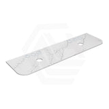 Lukka 20mm Thick Calacatta White Curved Edge Zero Silica Engineer Stone Top with Center Waste Hole,  12 /10/2 O'clock Semi Drilled Tap Hole Available 605-1805mm
