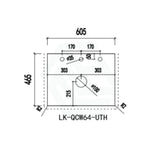 20mm Thick Lukka Calacatta White Zero Silica Engineered Stone Vanity Top with Center Waste Hole, 605-1505mm, Semi-Drilled Tap Hole at 12/10/2 O'clock Positions