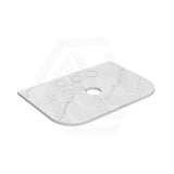 Lukka 20mm Thick Calacatta White Curved Edge Zero Silica Engineer Stone Top with Center Waste Hole,  12 /10/2 O'clock Semi Drilled Tap Hole Available 605-1805mm