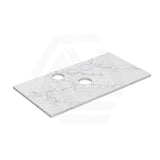 Lukka 20mm Thick Calacatta White Zero Silica Engineer Stone Top with Center Waste Hole,  12 /10/2 O'clock Semi Drilled Tap Hole Available 605-1505mm