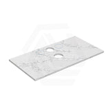 Lukka 20mm Thick Calacatta White Zero Silica Engineer Stone Top with Center Waste Hole,  12 /10/2 O'clock Semi Drilled Tap Hole Available 605-1505mm