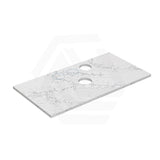 Lukka 20mm Thick Calacatta White Zero Silica Engineer Stone Top with Center Waste Hole,  12 /10/2 O'clock Semi Drilled Tap Hole Available 605-1505mm