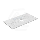 20mm Thick Lukka Calacatta White Zero Silica Engineered Stone Vanity Top with Center Waste Hole, 605-1505mm, Semi-Drilled Tap Hole at 12/10/2 O'clock Positions