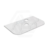 Lukka 20mm Thick Calacatta White Curved Edge Zero Silica Engineer Stone Top with Center Waste Hole,  12 /10/2 O'clock Semi Drilled Tap Hole Available 605-1805mm