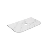 Lukka 20mm Thick Calacatta White Curved Edge Zero Silica Engineer Stone Top with Center Waste Hole,  12 /10/2 O'clock Semi Drilled Tap Hole Available 605-1805mm