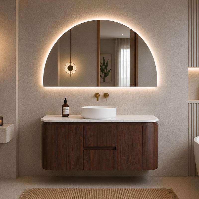 Lukka Ravello 1200mm Wall Hung Vanity Plywood Single/Double Bowls Cabinet Curve Edge Variant Colour Available