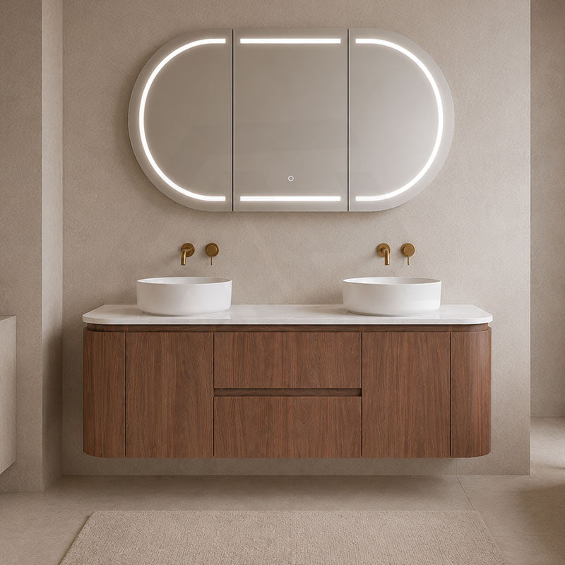 Lukka Ravello 1200mm Wall Hung Vanity Plywood Single/Double Bowls Cabinet Curve Edge Variant Colour Available