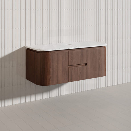 Lukka Ravello Modern 1200mm Wall Hung Vanity Plywood Single/Double Bowls Cabinet Curved Edge Variant Colour Available