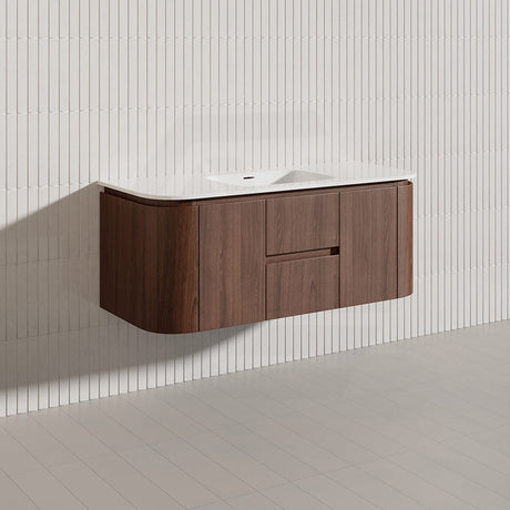 Lukka Ravello Modern 1200mm Wall Hung Vanity Plywood Single/Double Bowls Cabinet Curved Edge Variant Colour Available