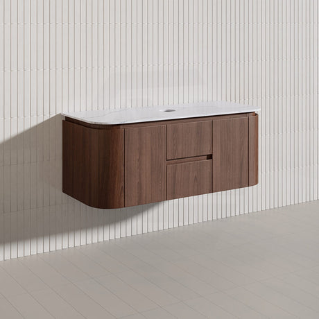 Lukka Ravello Modern 1200mm Wall Hung Vanity Plywood Single/Double Bowls Cabinet Curved Edge Variant Colour Available