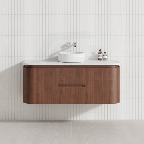 Lukka Ravello Modern 1200mm Wall Hung Vanity Plywood Single/Double Bowls Cabinet Curved Edge Variant Colour Available