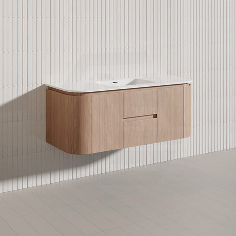Lukka Ravello Modern 1200mm Wall Hung Vanity Plywood Single/Double Bowls Cabinet Curved Edge Variant Colour Available
