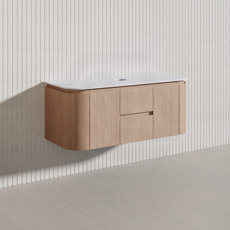 Lukka Ravello Modern 1200mm Wall Hung Vanity Plywood Single/Double Bowls Cabinet Curved Edge Variant Colour Available