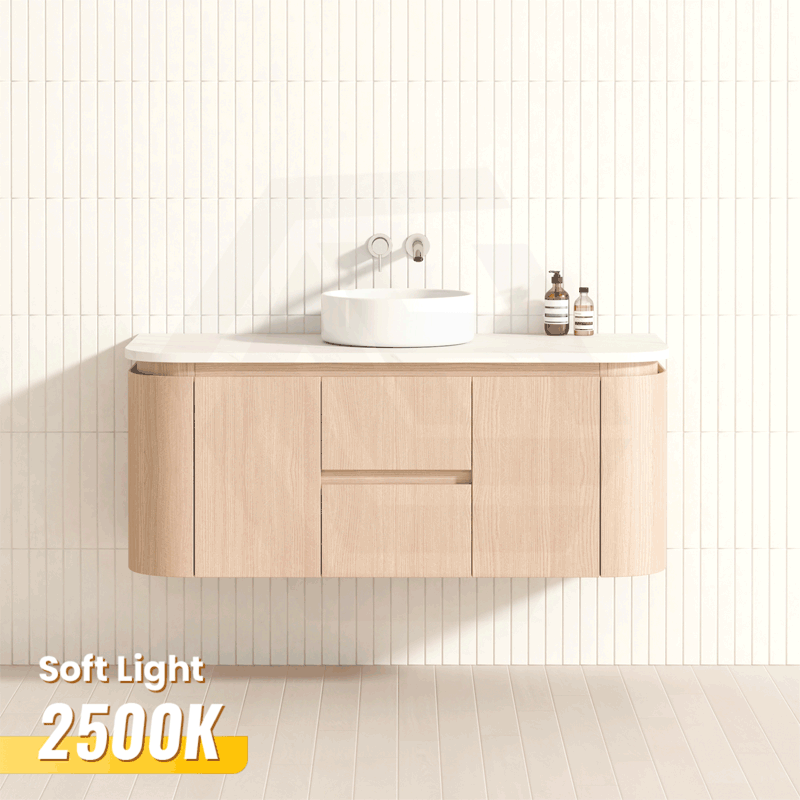 Lukka Ravello Modern 1200mm Wall Hung Vanity Plywood Single/Double Bowls Cabinet Curved Edge Variant Colour Available