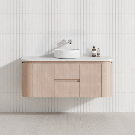 Lukka Ravello Modern 1200mm Wall Hung Vanity Plywood Single/Double Bowls Cabinet Curved Edge Variant Colour Available