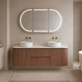 Lukka Ravello 1500mm Wall Hung Vanity Plywood Single/Double Bowls Cabinet Curve Edge Variant Colour Available